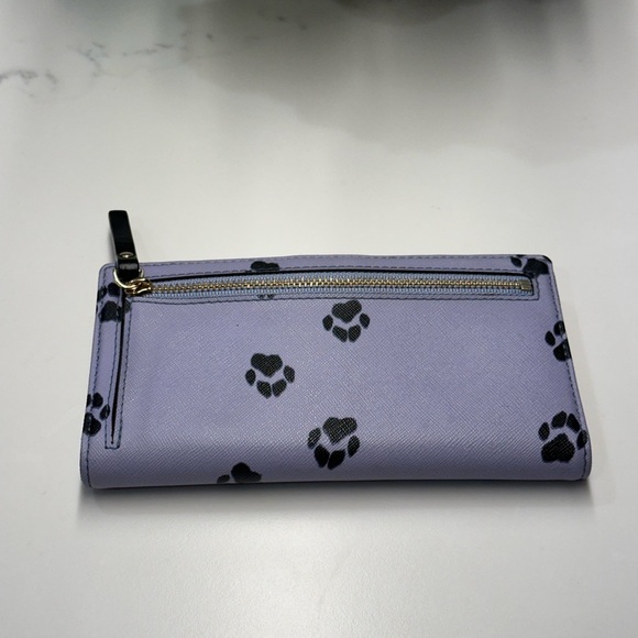 Kate Spade Stacy Bifold Paw Prints Wallet in RARE Lavender - Picture 12 of 12